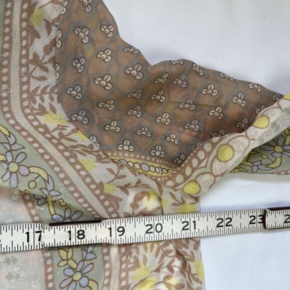 Free People Moonlight Mile Georgette Floral Blouse XS Pink Coastal Sheer Boho - Picture 8 of 12